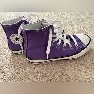 Converse Kids High-Top Sneakers in Purple and White